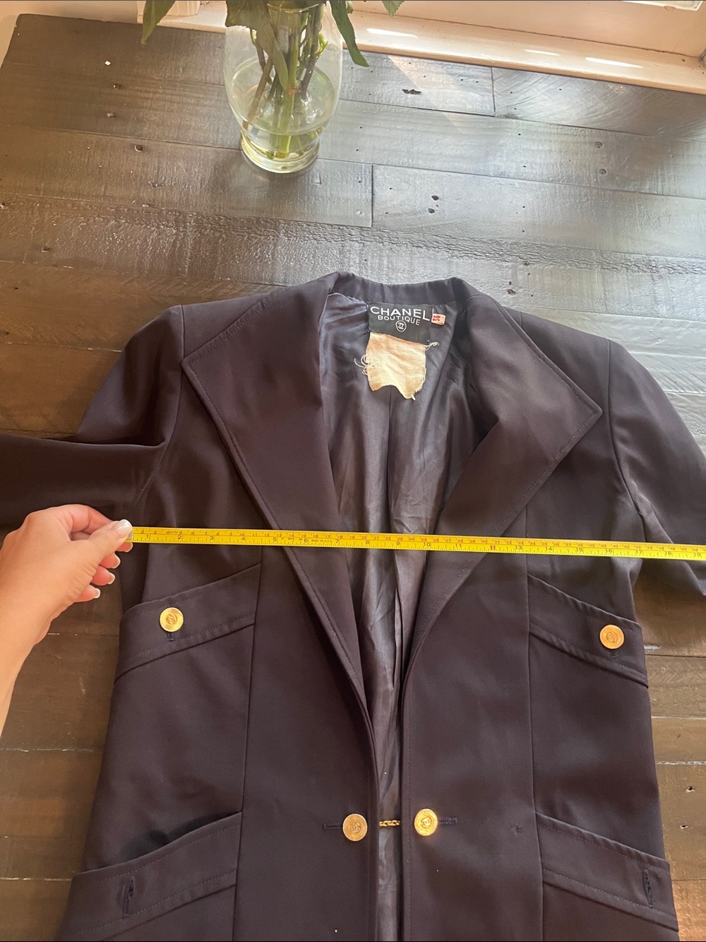 CHANEL Dark Navy Blazer with Gold Buttons - Picture 16 of 16